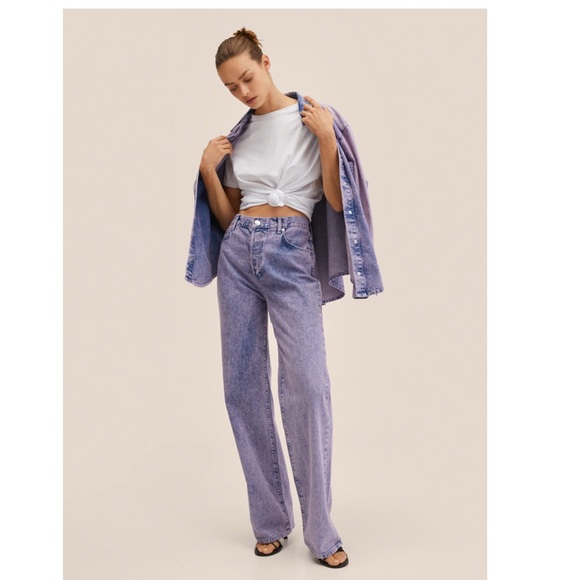 NWT MNG High-waist wide leg jeans Purple - Picture 3 of 8